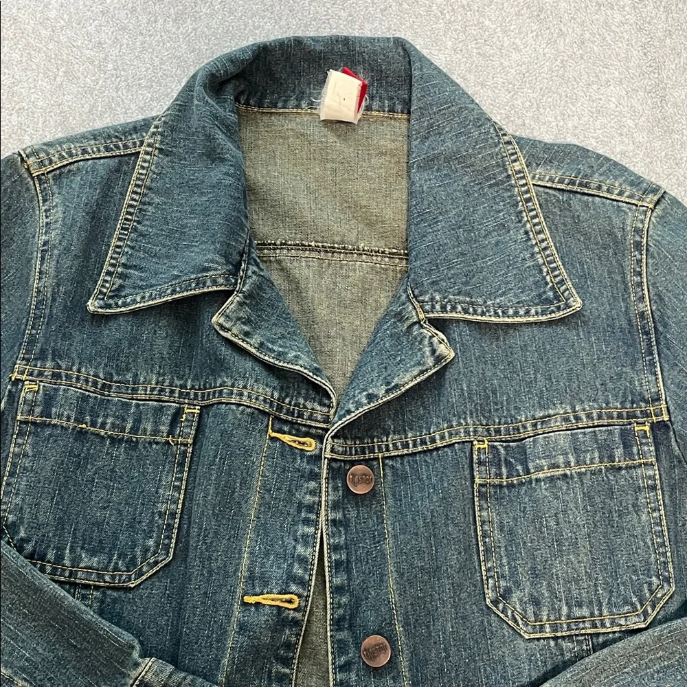 Vintage Y2K Duster Denim Jacket Coat Womens Medium Button Western Festival Long - Picture 13 of 13